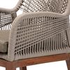 Baxton Studio Jennifer MidCentury Transitional Grey Woven Rope Mahogany Dining Arm Chair 212-12807-ZORO